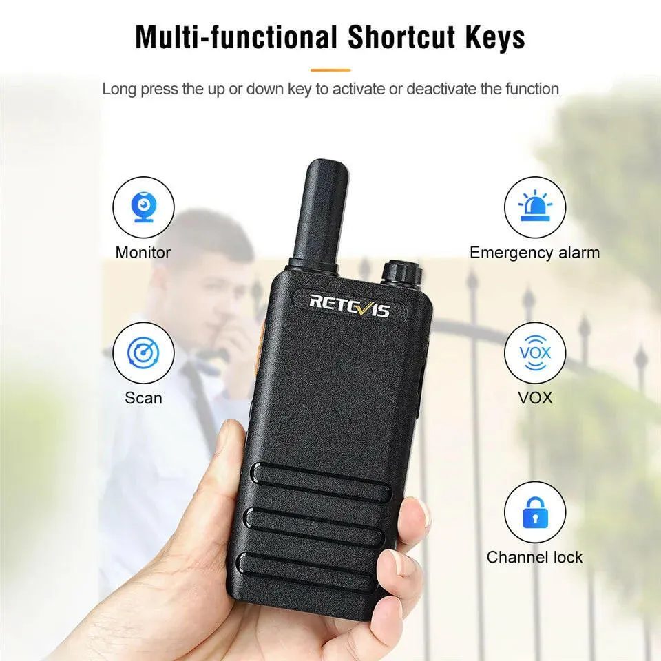 15mm Ultra-thin Mini Walkie Talkie Retevis RT622P Type C Charge VOX Walkie-talkies PMR446 Profesional Portable Two-way Radio ht