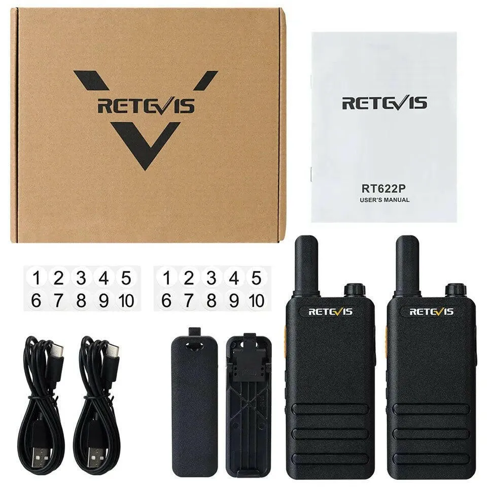 15mm Ultra-thin Mini Walkie Talkie Retevis RT622P Type C Charge VOX Walkie-talkies PMR446 Profesional Portable Two-way Radio ht