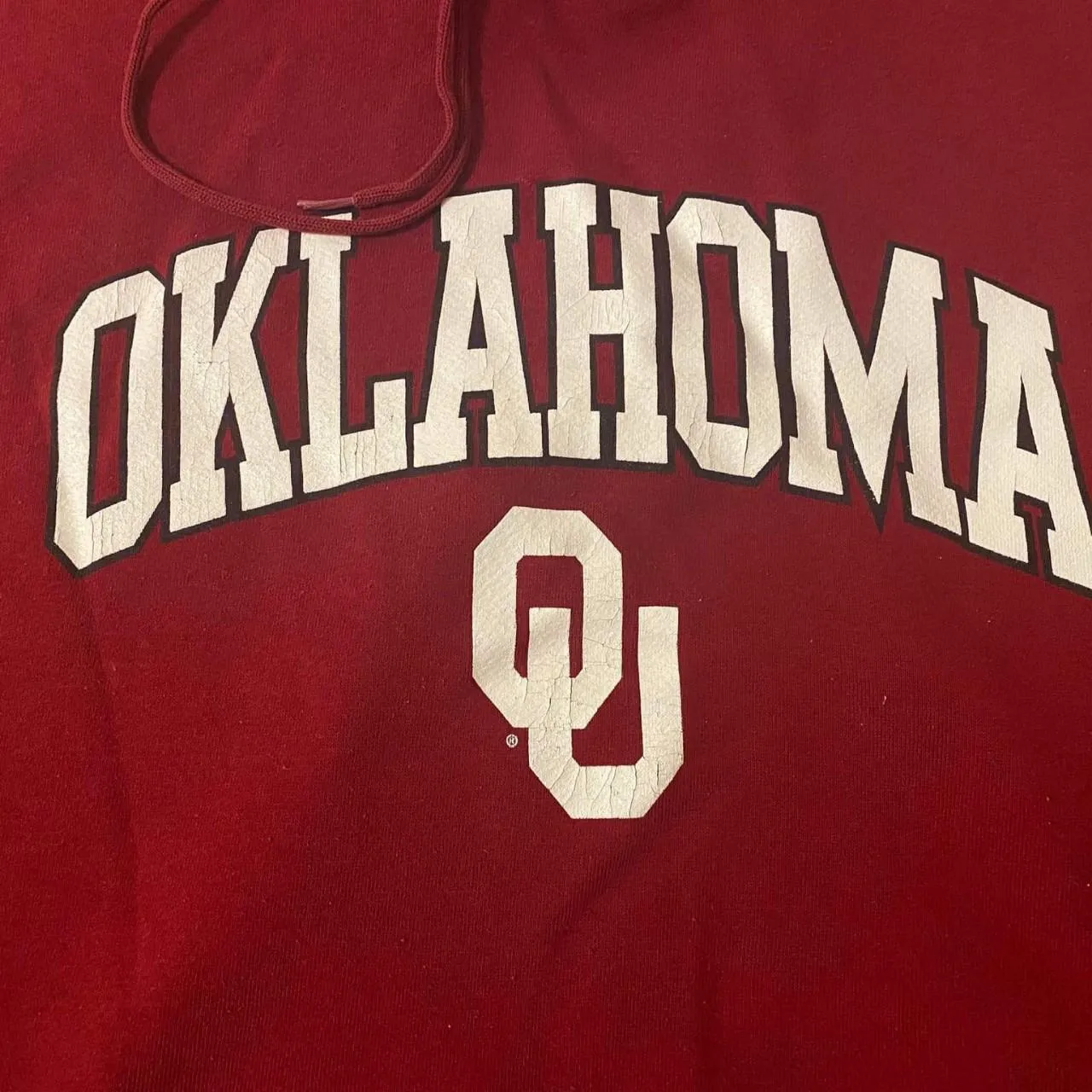 90's Vintage Russell Oklahoma University Spellout Hoodie Sweatshirt