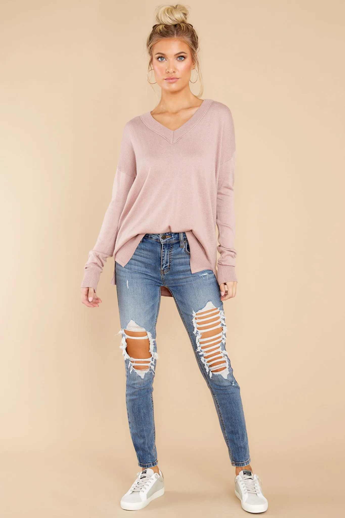 A Touch Away Mauve Sweater