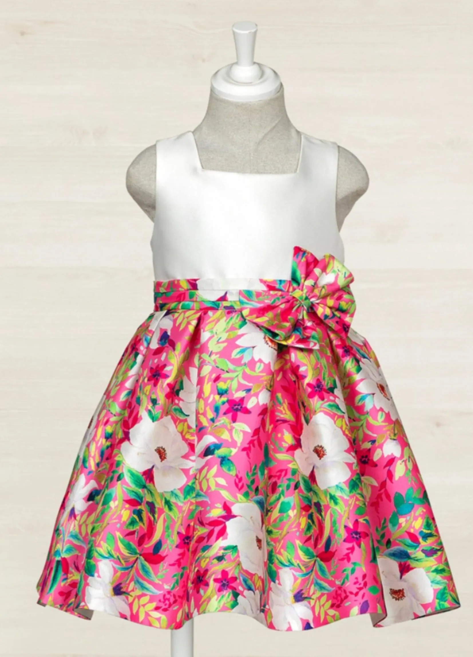 Abel & Lula Strawberry Flowers Mikado Dress