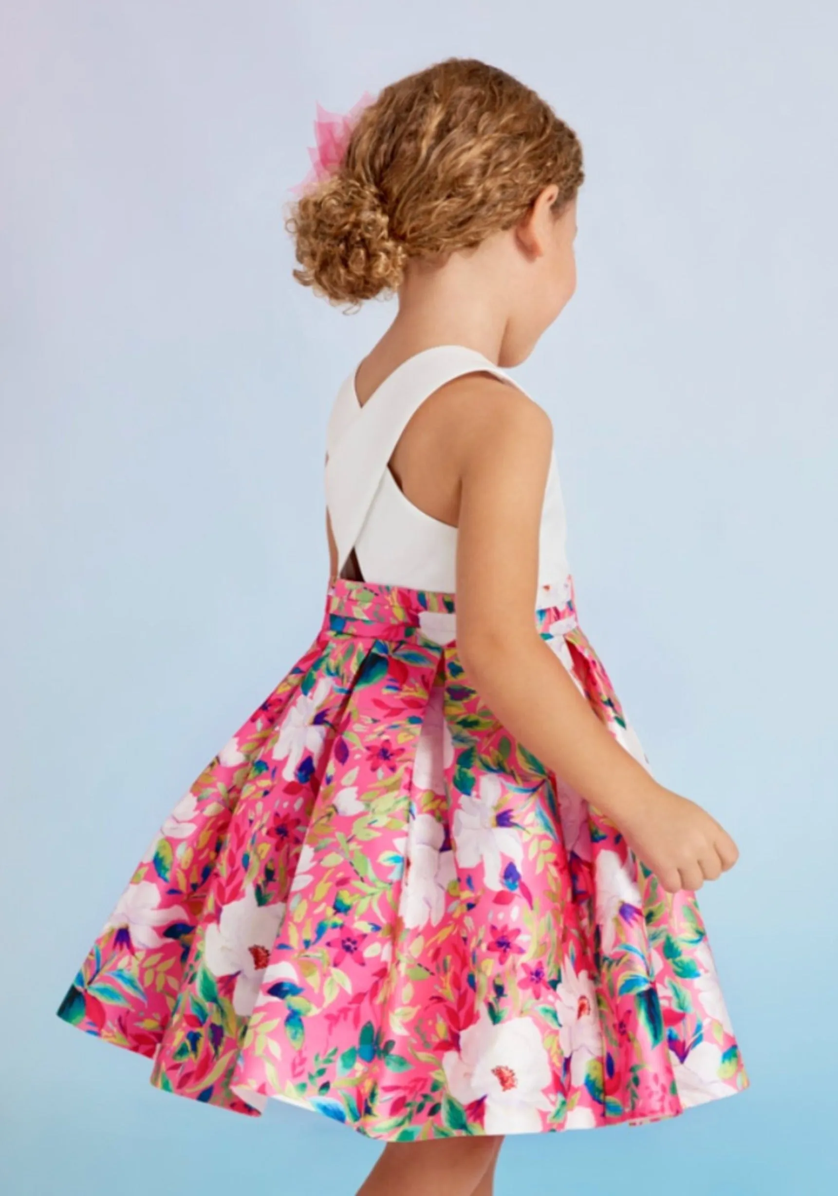 Abel & Lula Strawberry Flowers Mikado Dress