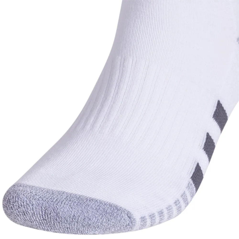 adidas Men's Cushioned Low-Cut 3 Pack Socks - White/Grey