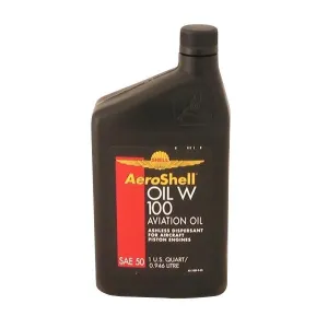 AeroShell W100 Aviation Oil 1 Quart - Case Of 6 (1 qt)