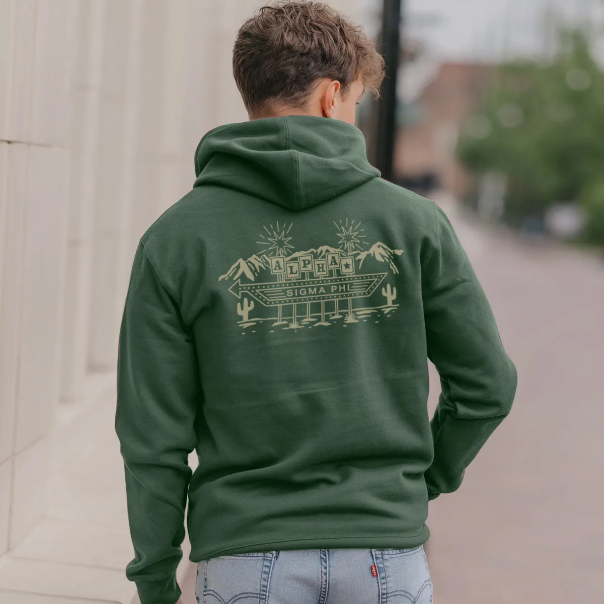 Alpha Sig Western Vintage Motel Hoodie