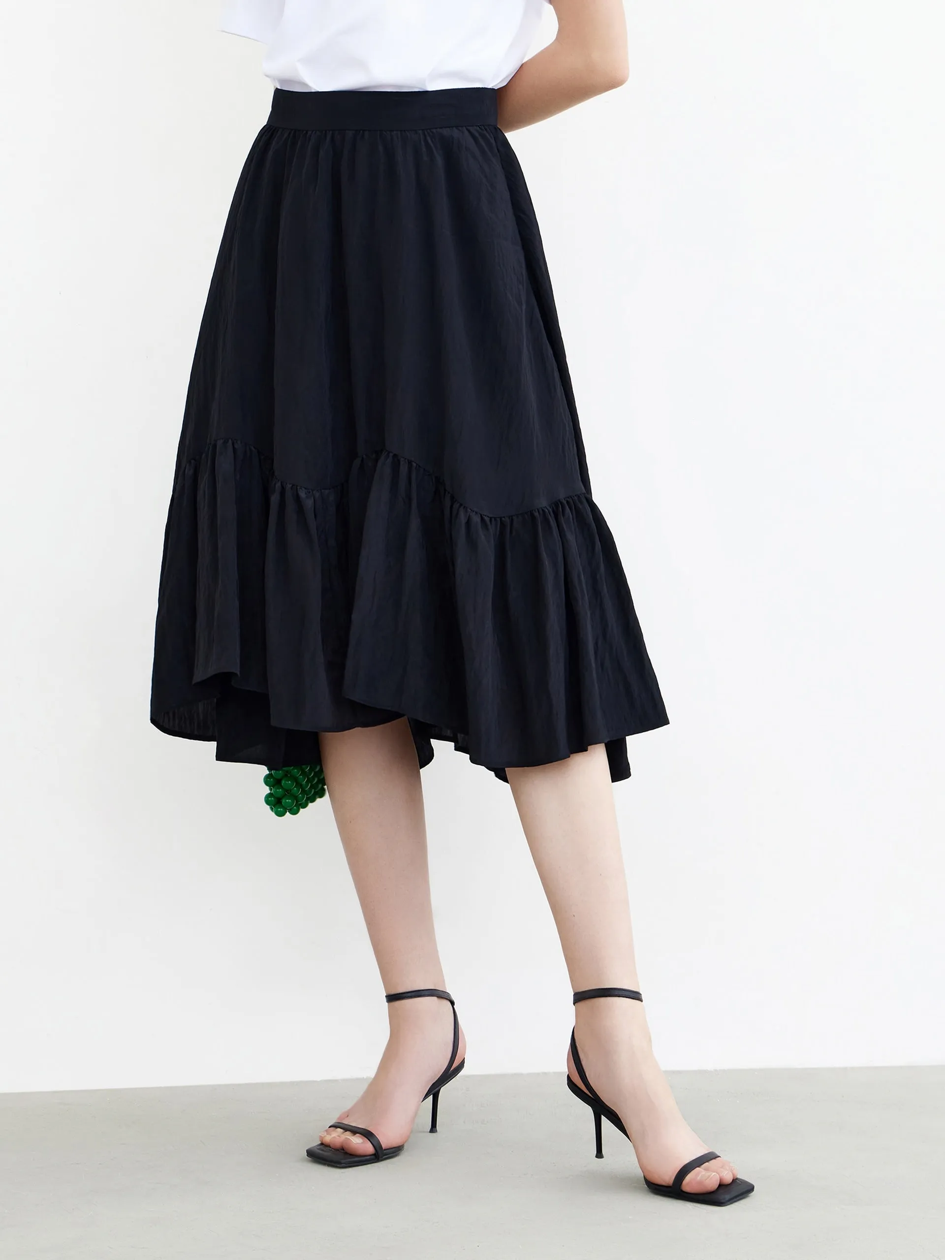 Asymmteric Ruched Skirt