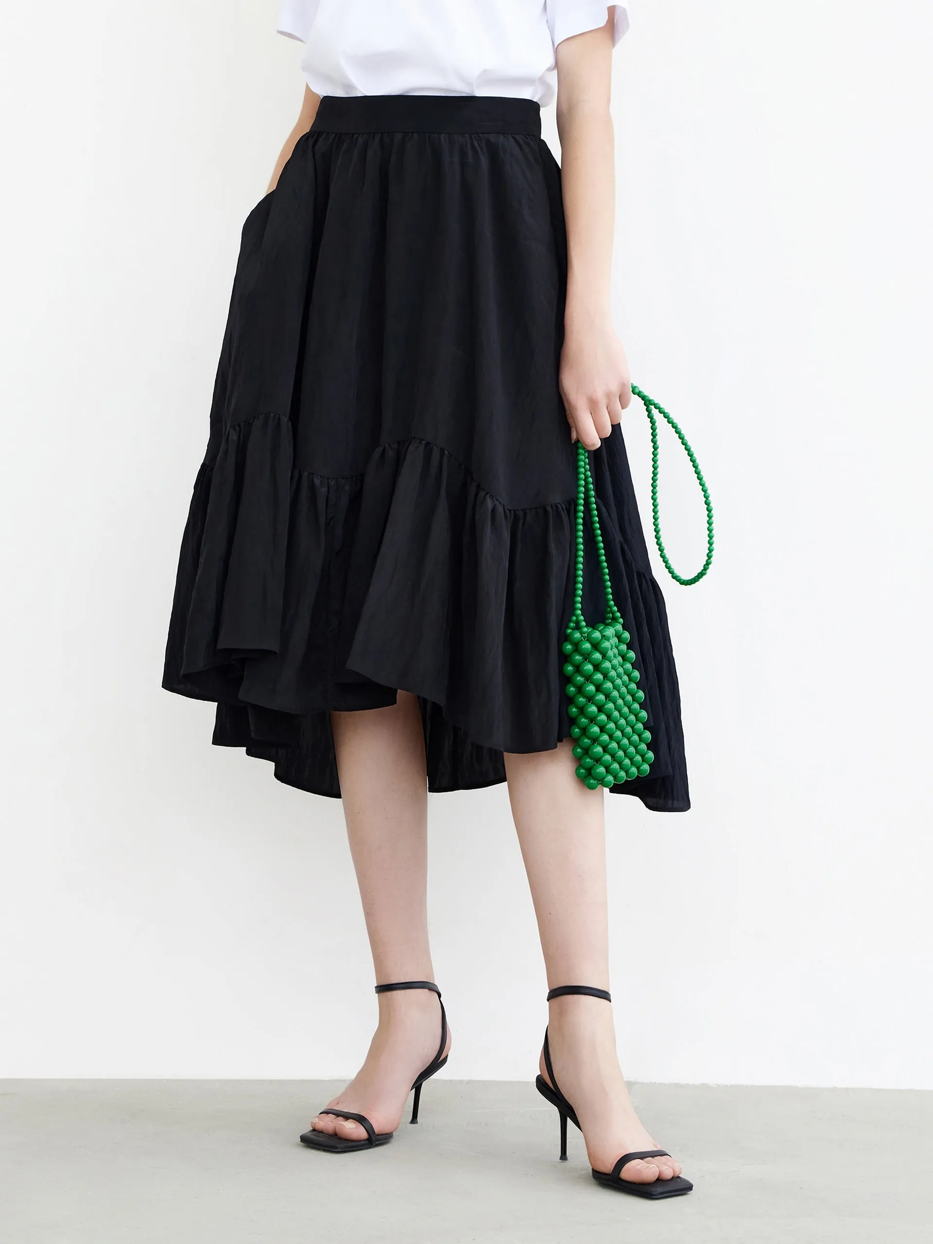 Asymmteric Ruched Skirt