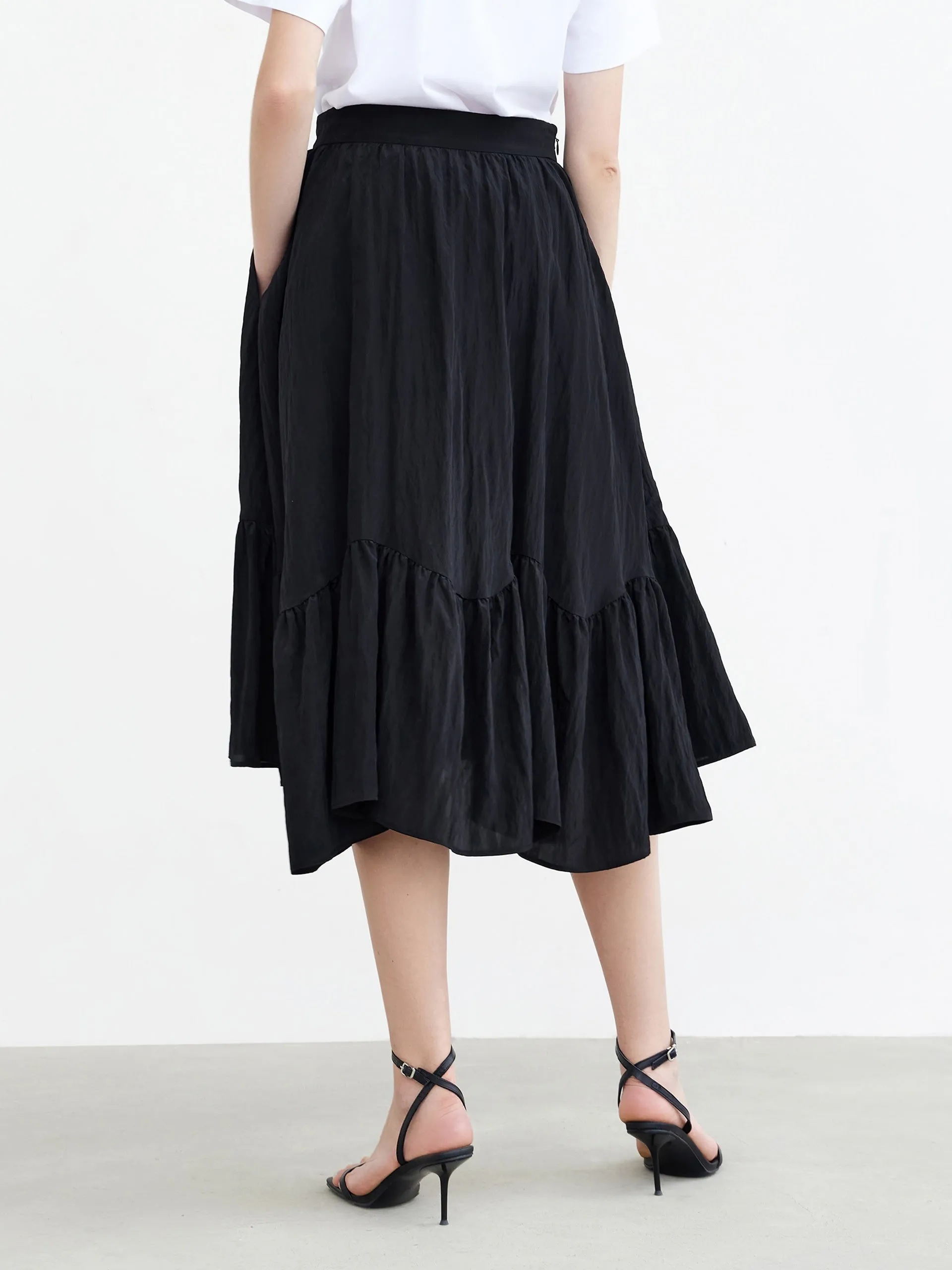 Asymmteric Ruched Skirt