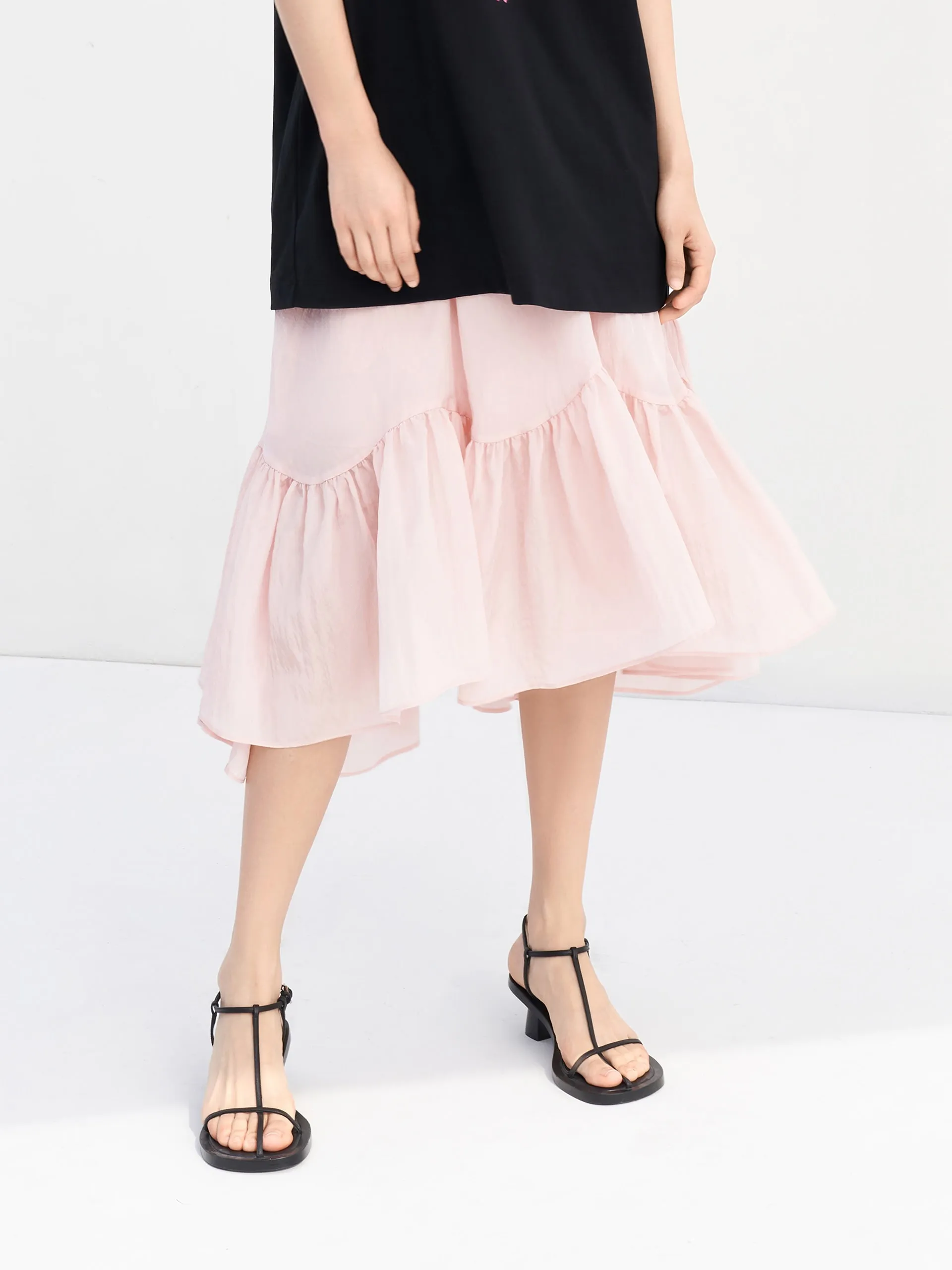 Asymmteric Ruched Skirt