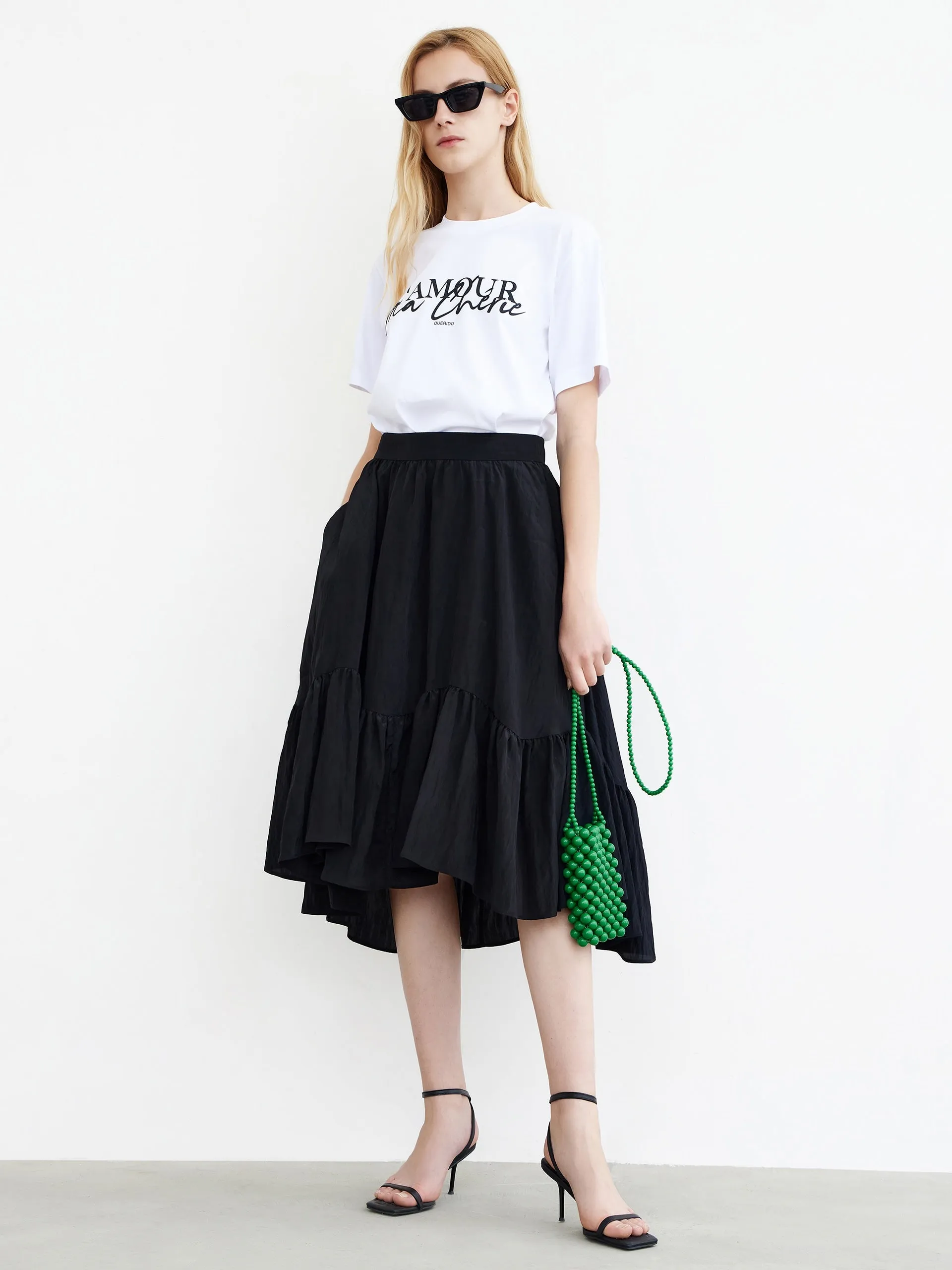 Asymmteric Ruched Skirt