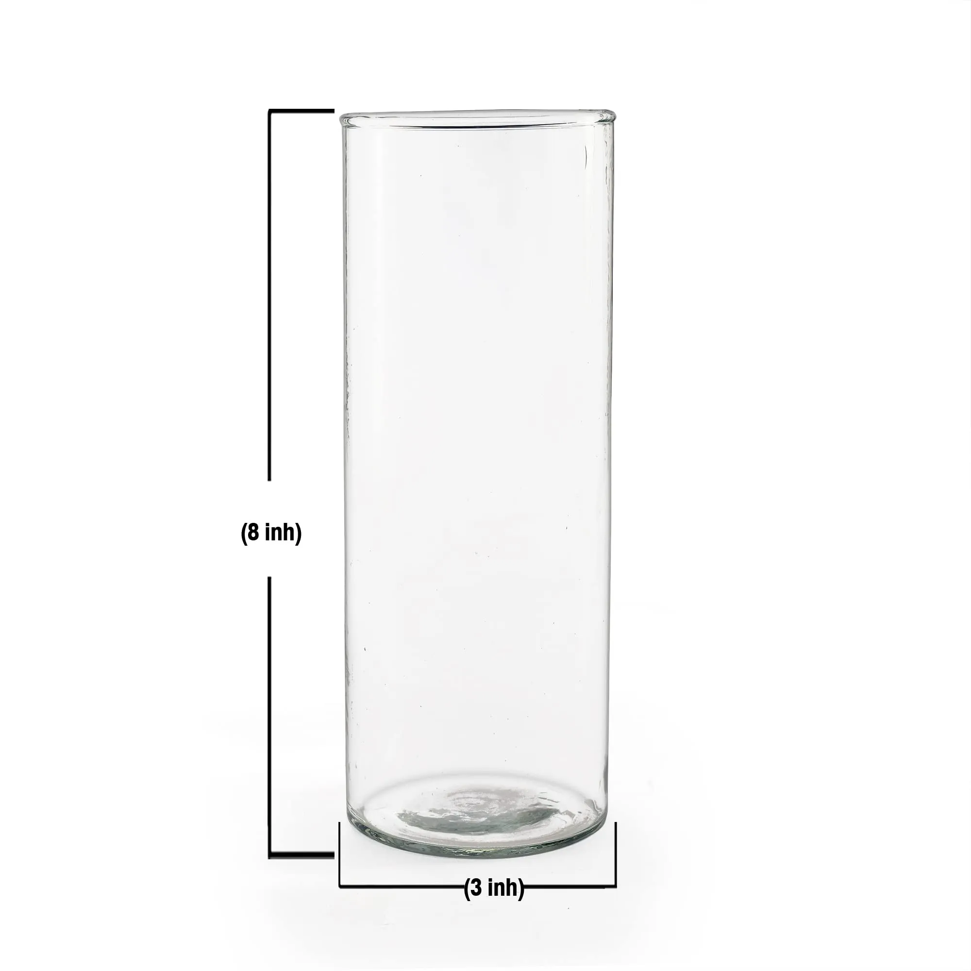 Clovefry Glass Cylinder Vases 8 Inch Tall X 3 Inch Round vase for Home Decore