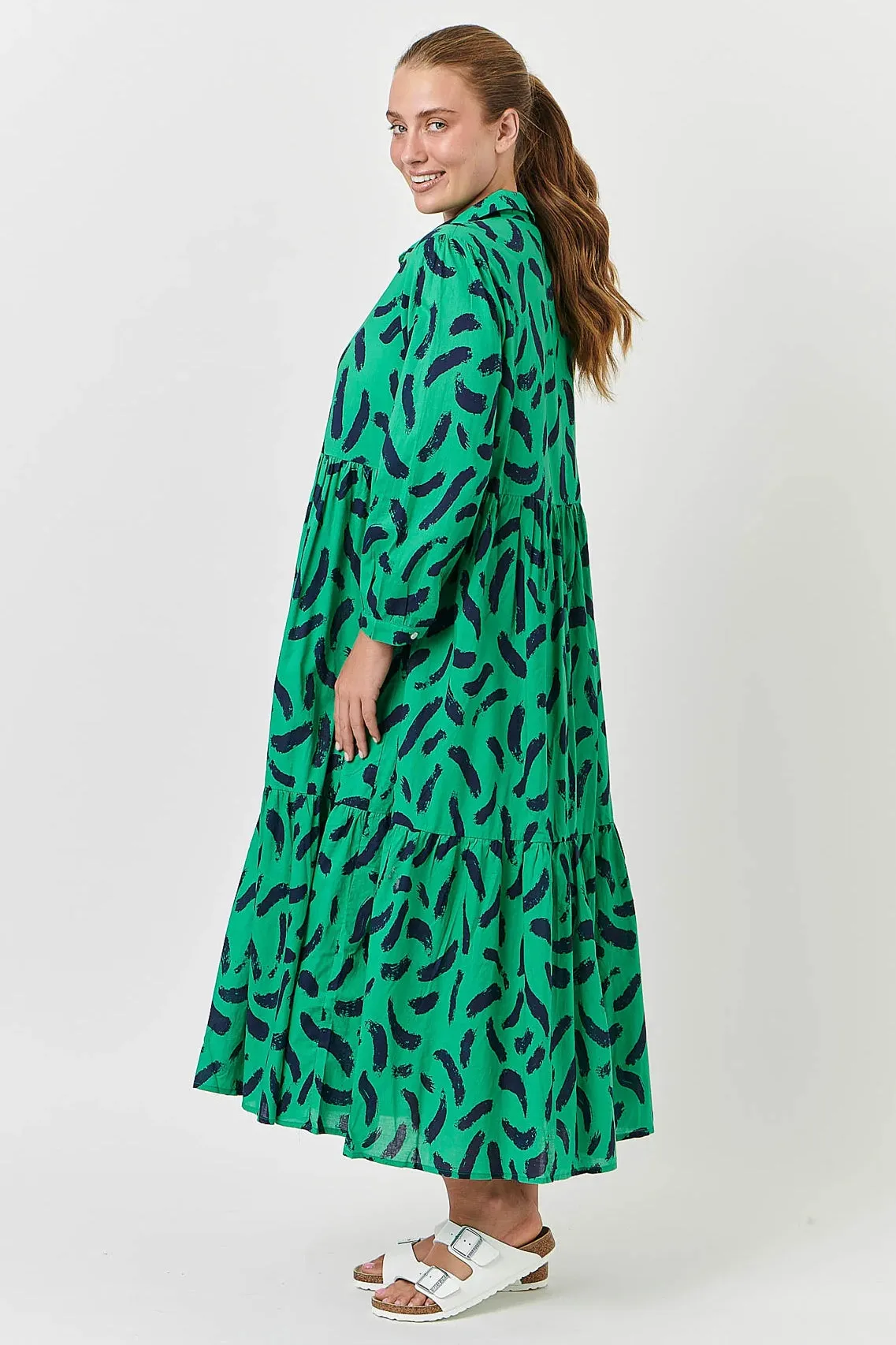 Colby Dress in Green Sketch