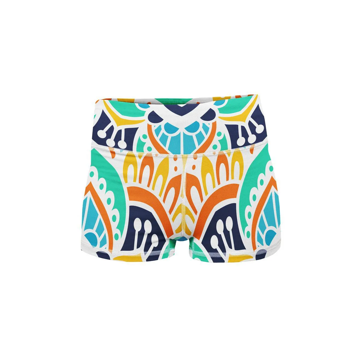 Colorful Mandala Yoga Shorts