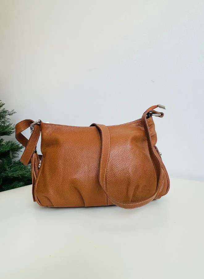 Effetty Genuine Leather Shoulder Bag, Brown