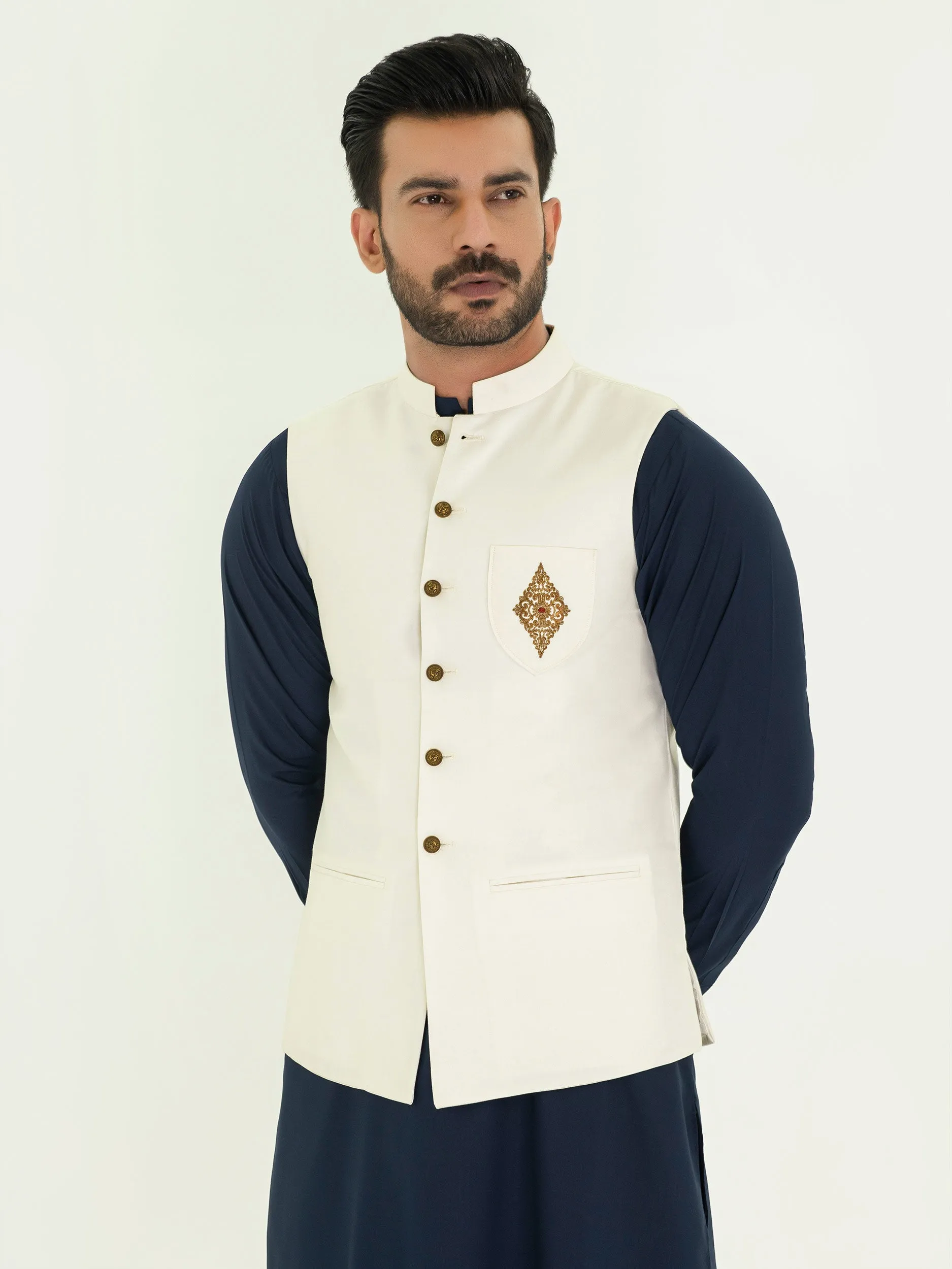 Embroidered Cotton Waistcoat