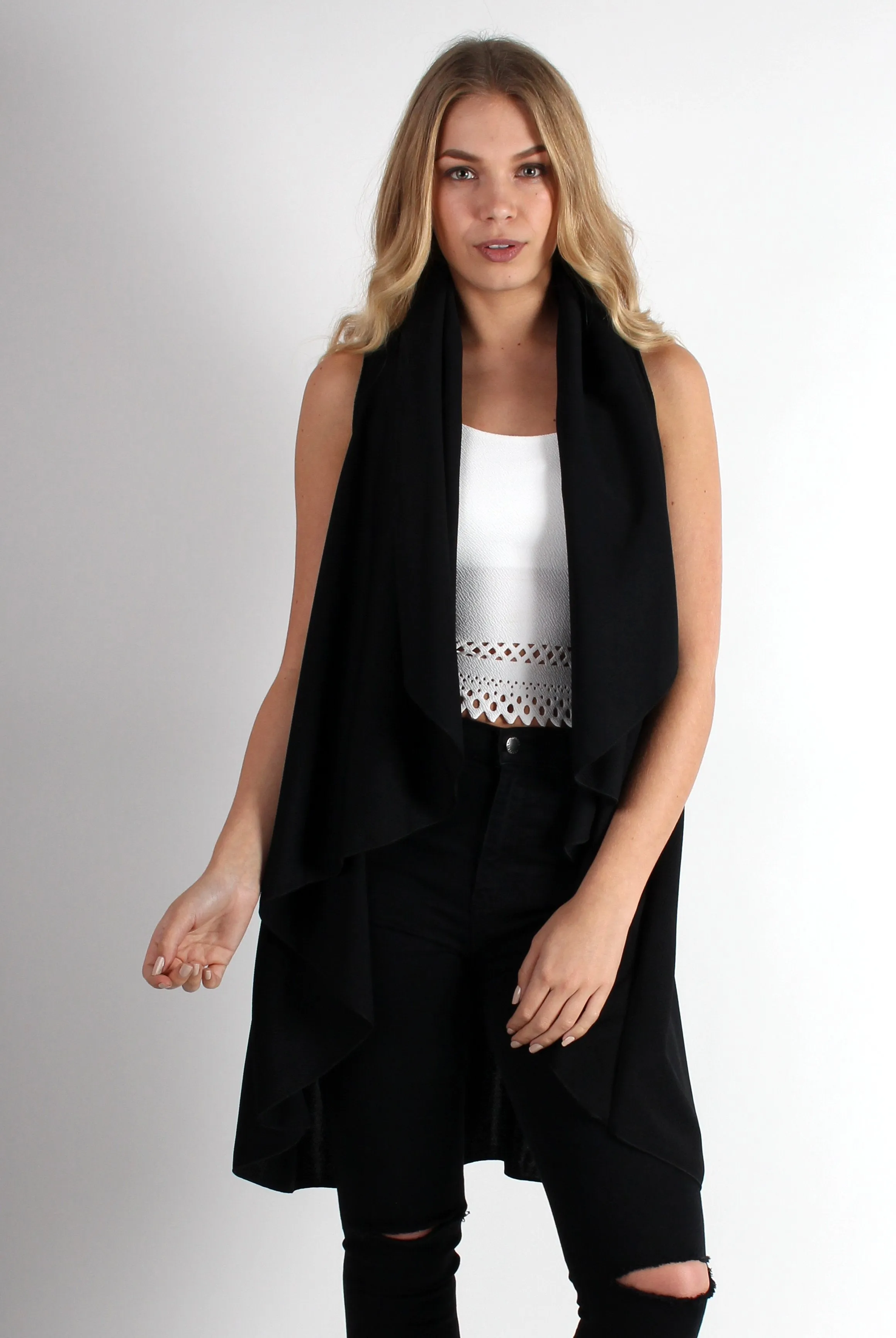 Esme Black Waterfall Waistcoat