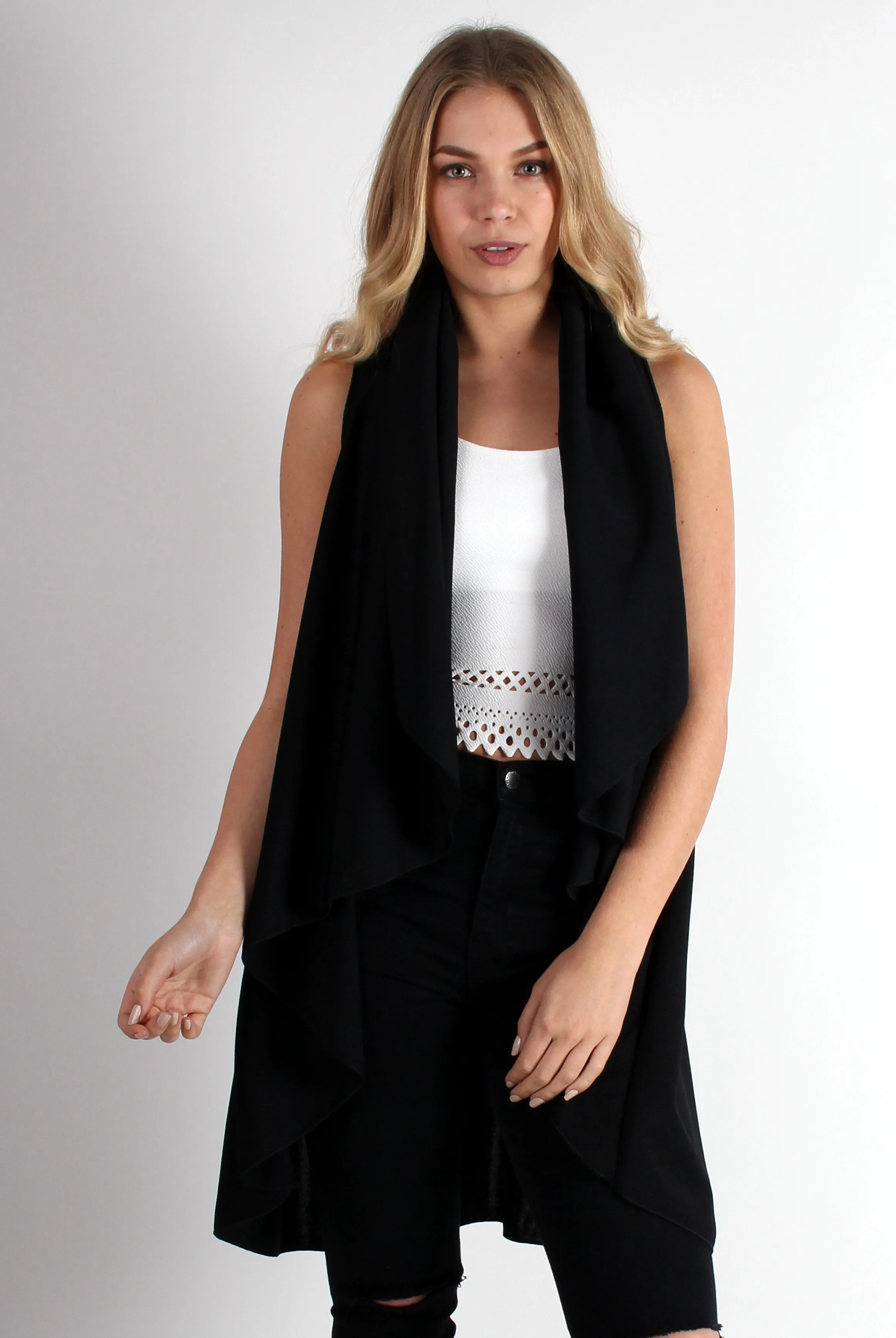 Esme Black Waterfall Waistcoat