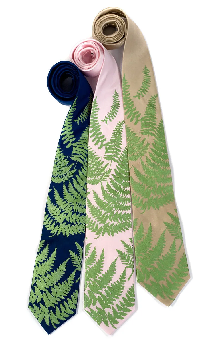 Fern Necktie. Leaf Print Tie