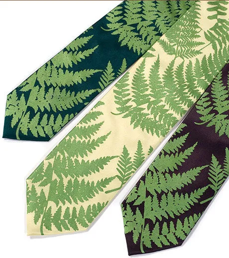 Fern Necktie. Leaf Print Tie