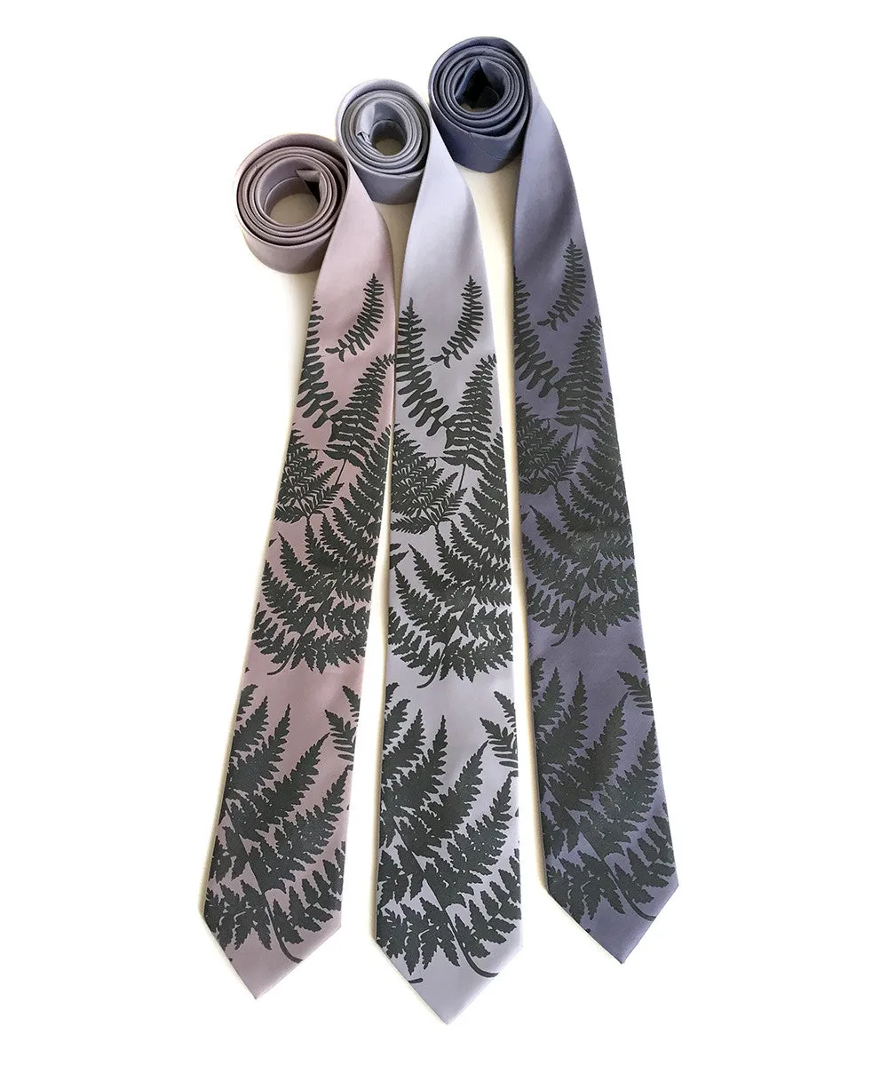 Fern Necktie. Leaf Print Tie