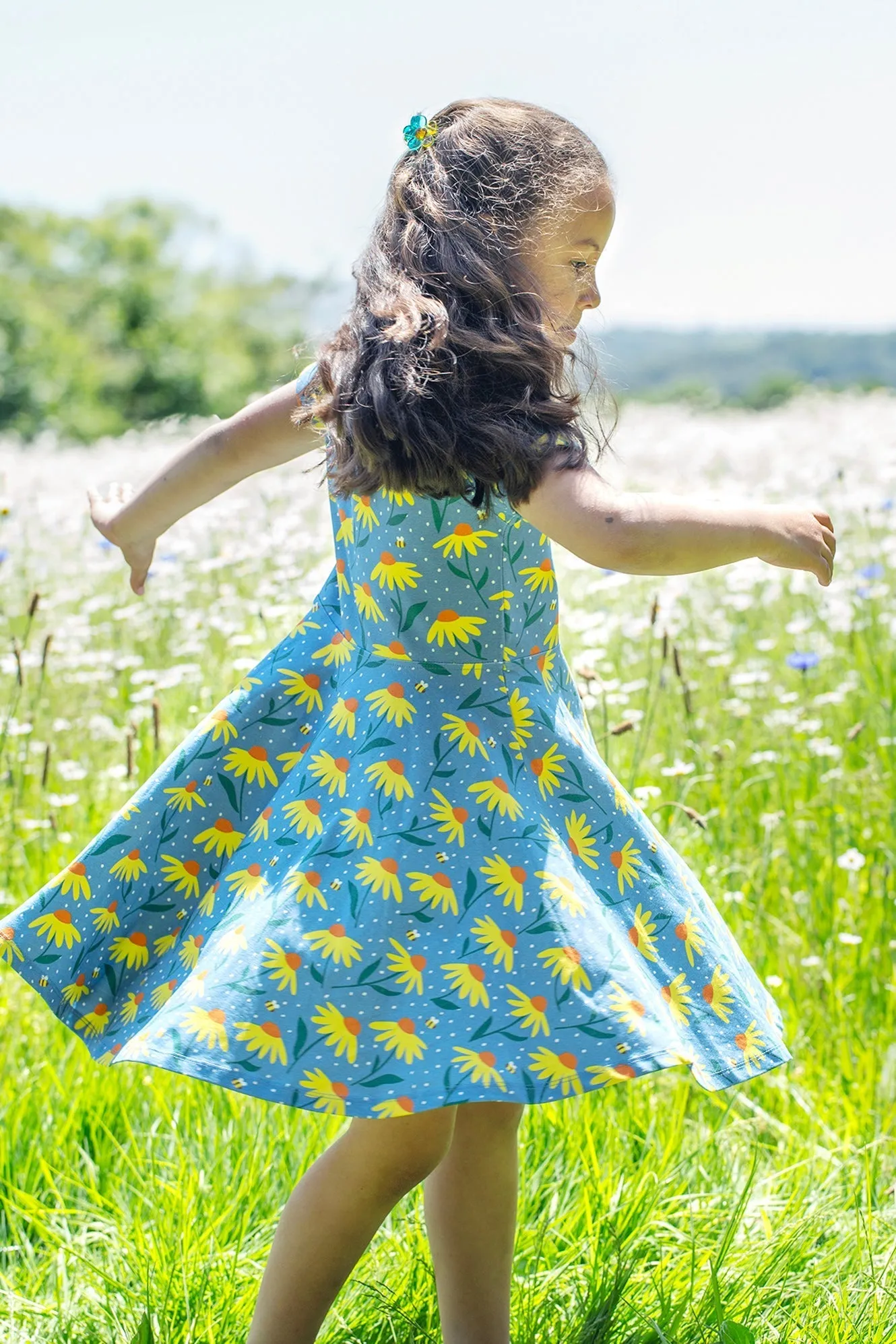 Frugi Spring Skater Dress in Echinacea