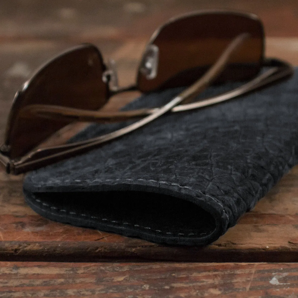 Hippo Black Glasses Case