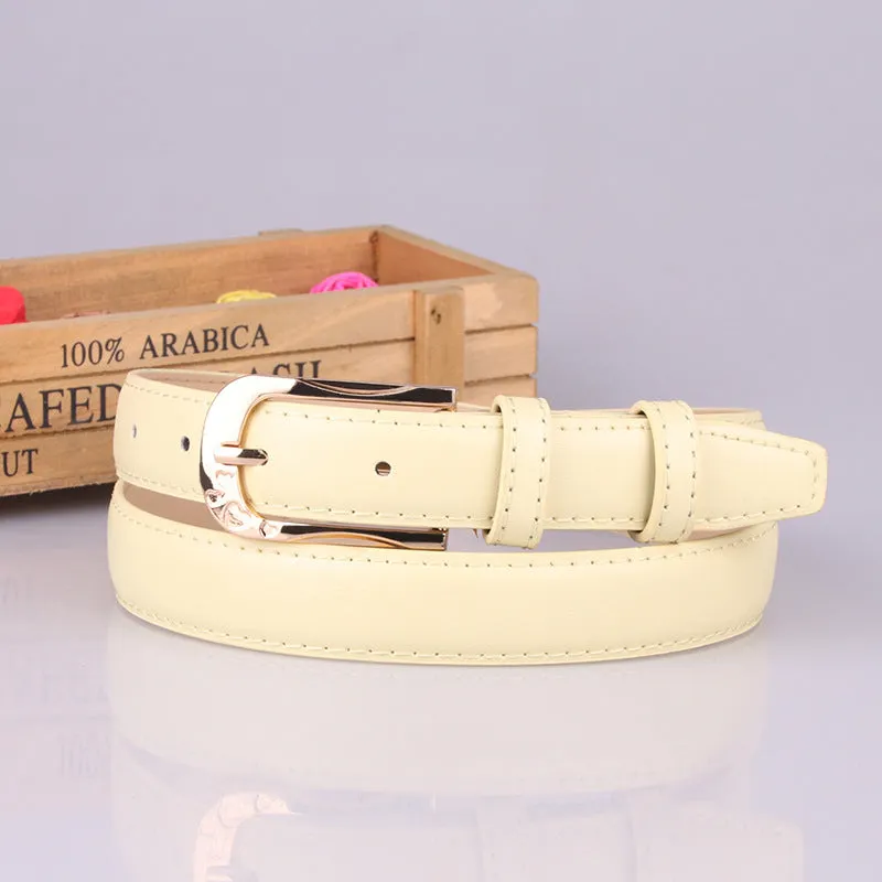 Korean Style Versatile Women's Wide Belt PU Leather Decorative Pin Buckle Casual Belt Women