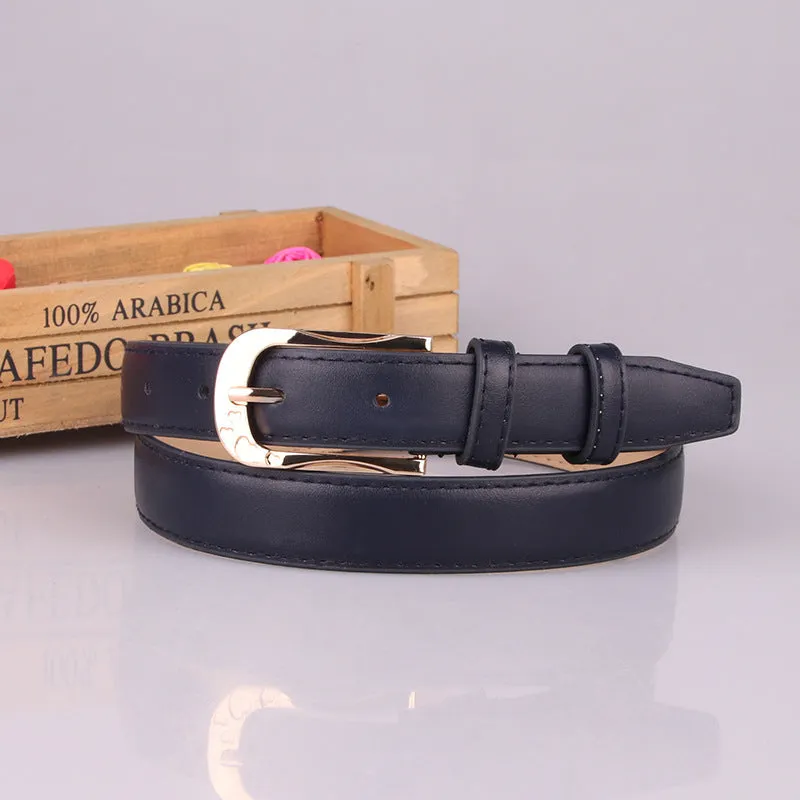 Korean Style Versatile Women's Wide Belt PU Leather Decorative Pin Buckle Casual Belt Women