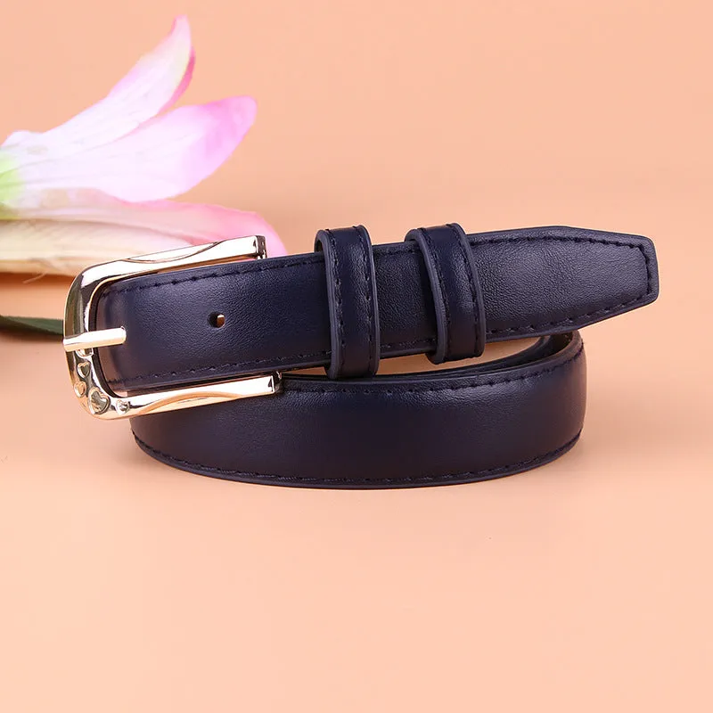 Korean Style Versatile Women's Wide Belt PU Leather Decorative Pin Buckle Casual Belt Women