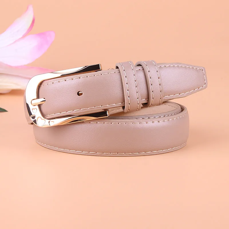 Korean Style Versatile Women's Wide Belt PU Leather Decorative Pin Buckle Casual Belt Women