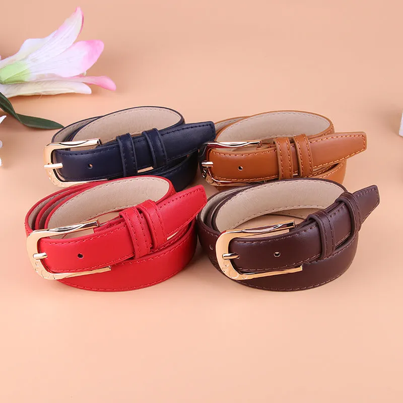 Korean Style Versatile Women's Wide Belt PU Leather Decorative Pin Buckle Casual Belt Women