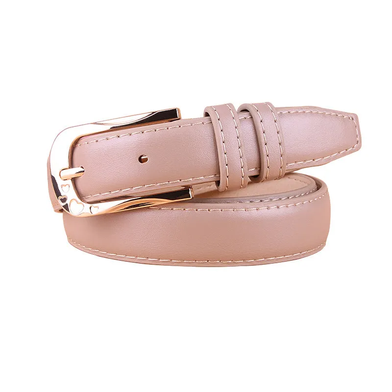 Korean Style Versatile Women's Wide Belt PU Leather Decorative Pin Buckle Casual Belt Women