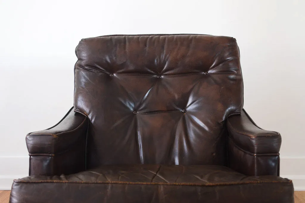 Leather Club Chair & Ottoman