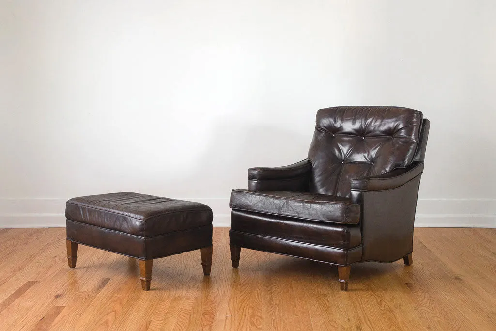 Leather Club Chair & Ottoman