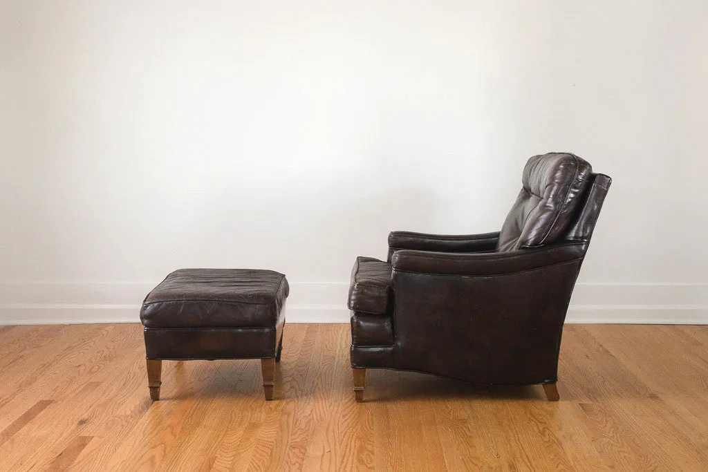 Leather Club Chair & Ottoman