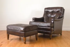 Leather Club Chair & Ottoman