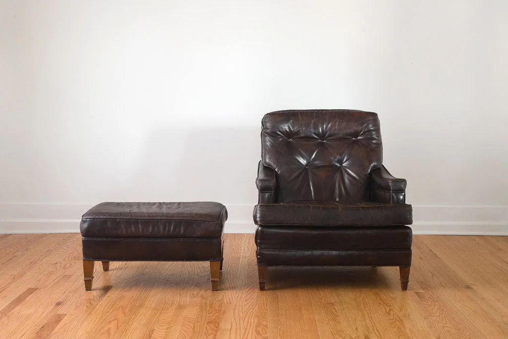 Leather Club Chair & Ottoman