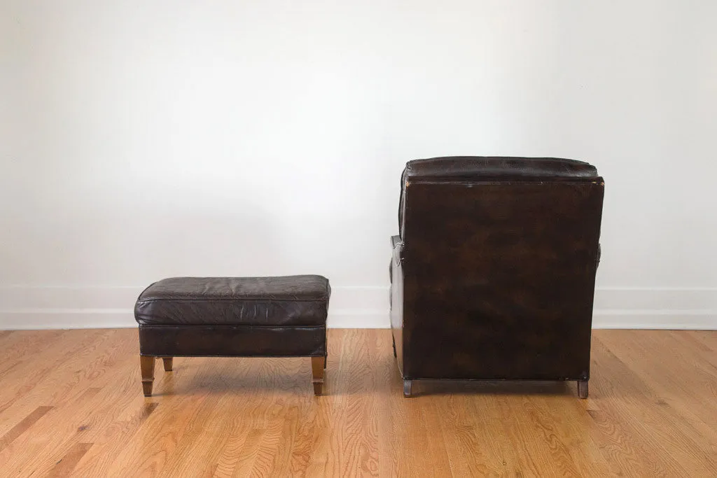 Leather Club Chair & Ottoman