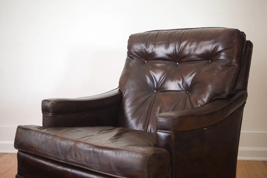 Leather Club Chair & Ottoman