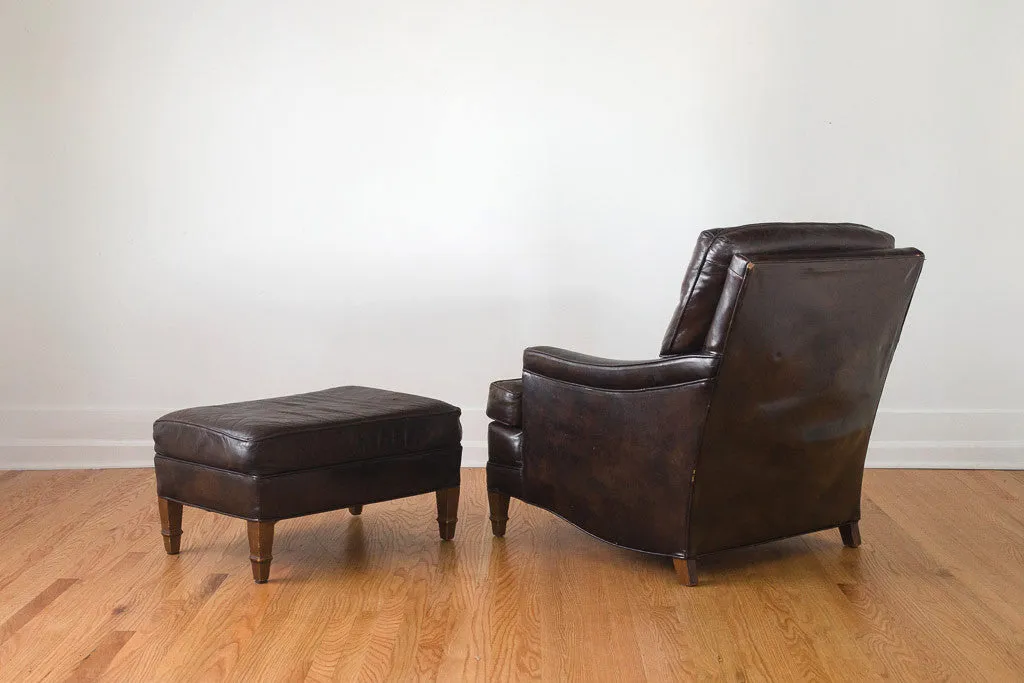 Leather Club Chair & Ottoman