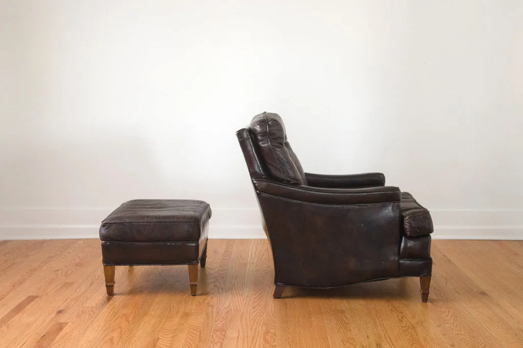 Leather Club Chair & Ottoman