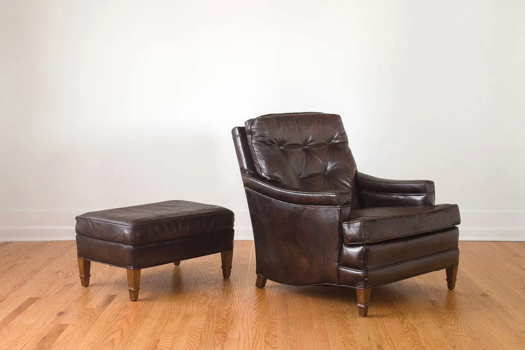 Leather Club Chair & Ottoman