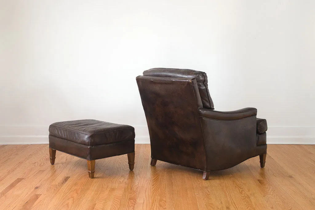 Leather Club Chair & Ottoman