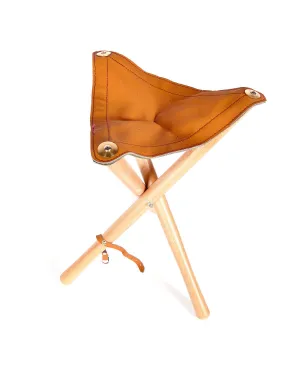 Leather Seat Wood Stool