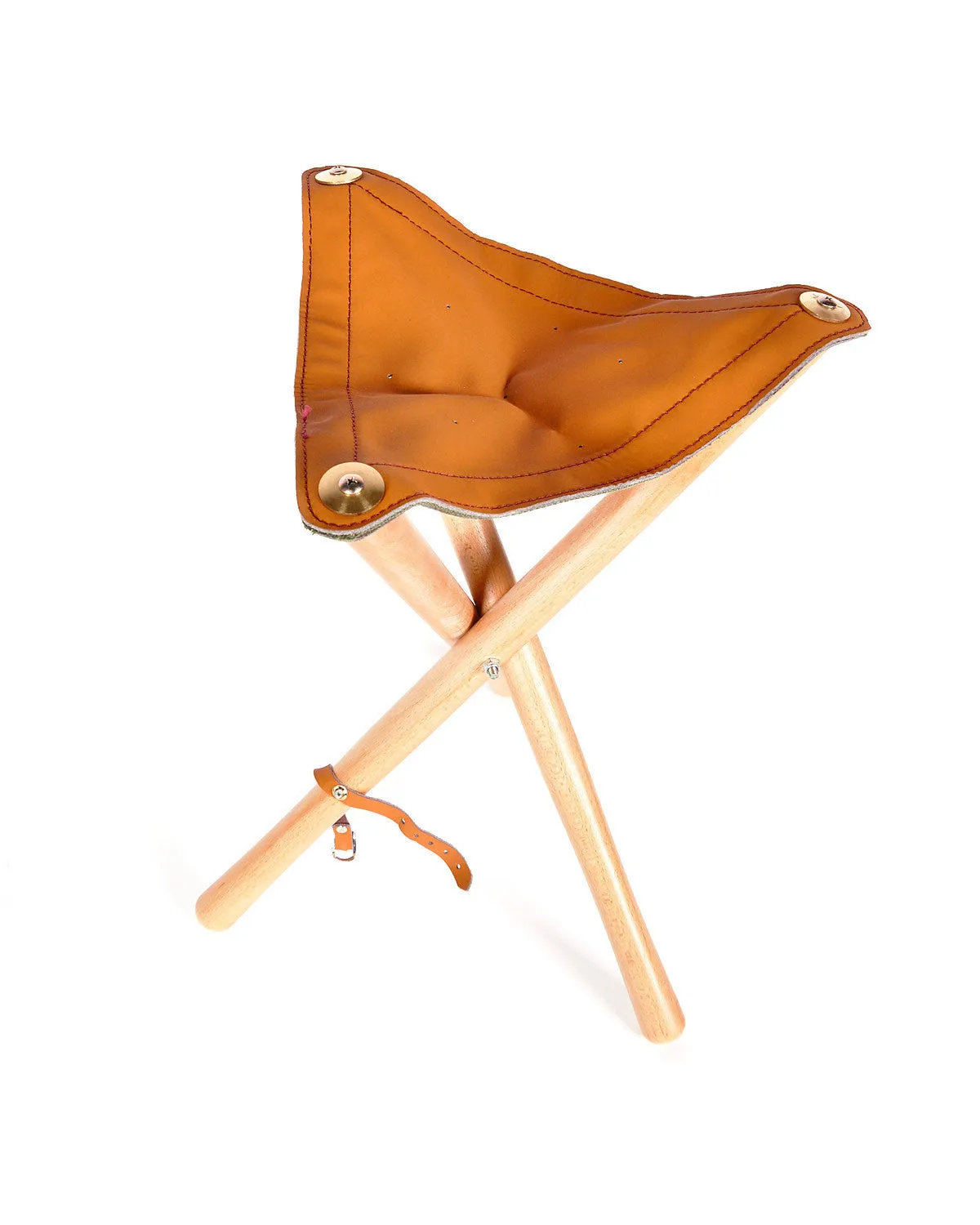 Leather Seat Wood Stool