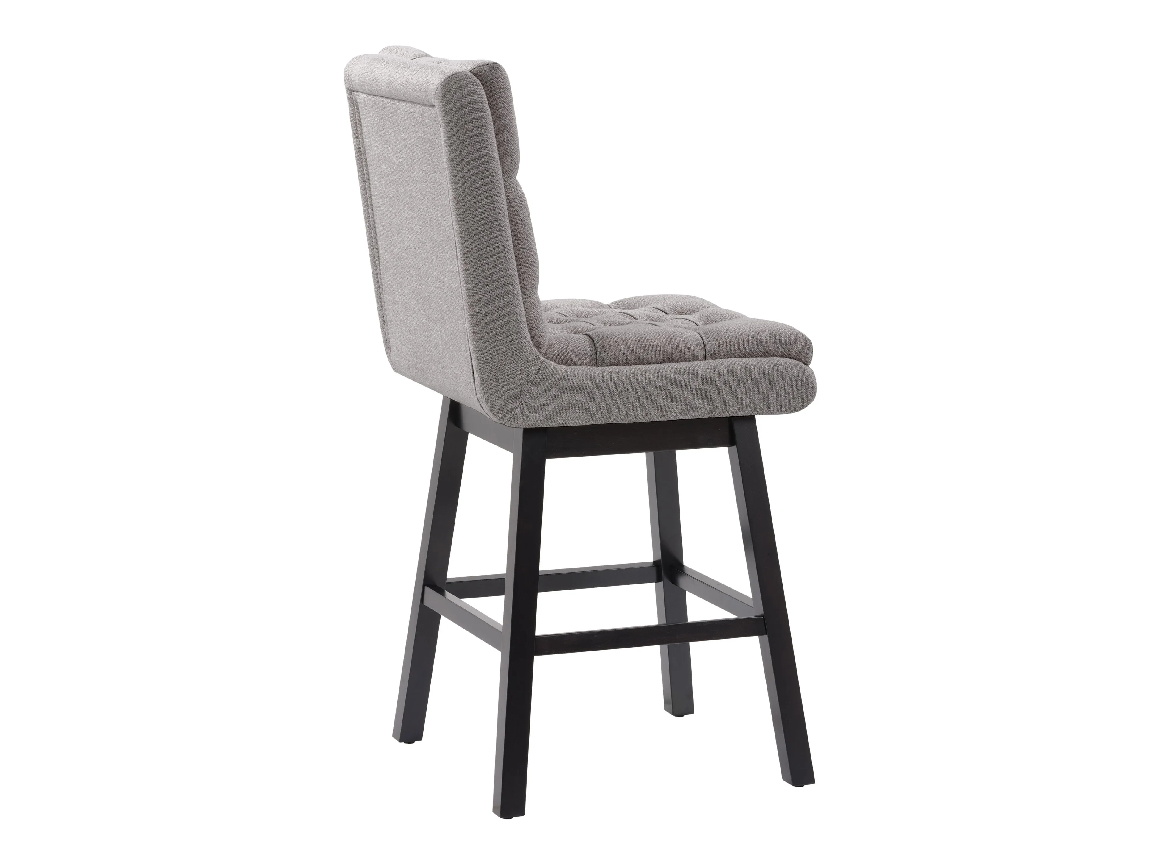 Light Grey Button Tufted Bar Stools