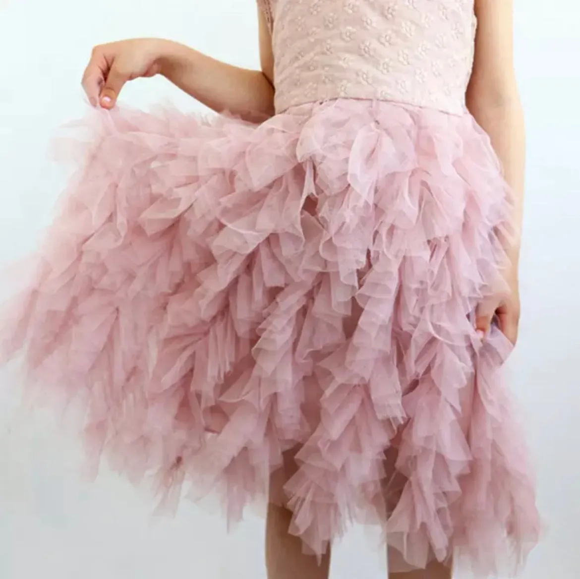 Lulubelle  Layered Tulle Party Dress - Dusty Pink