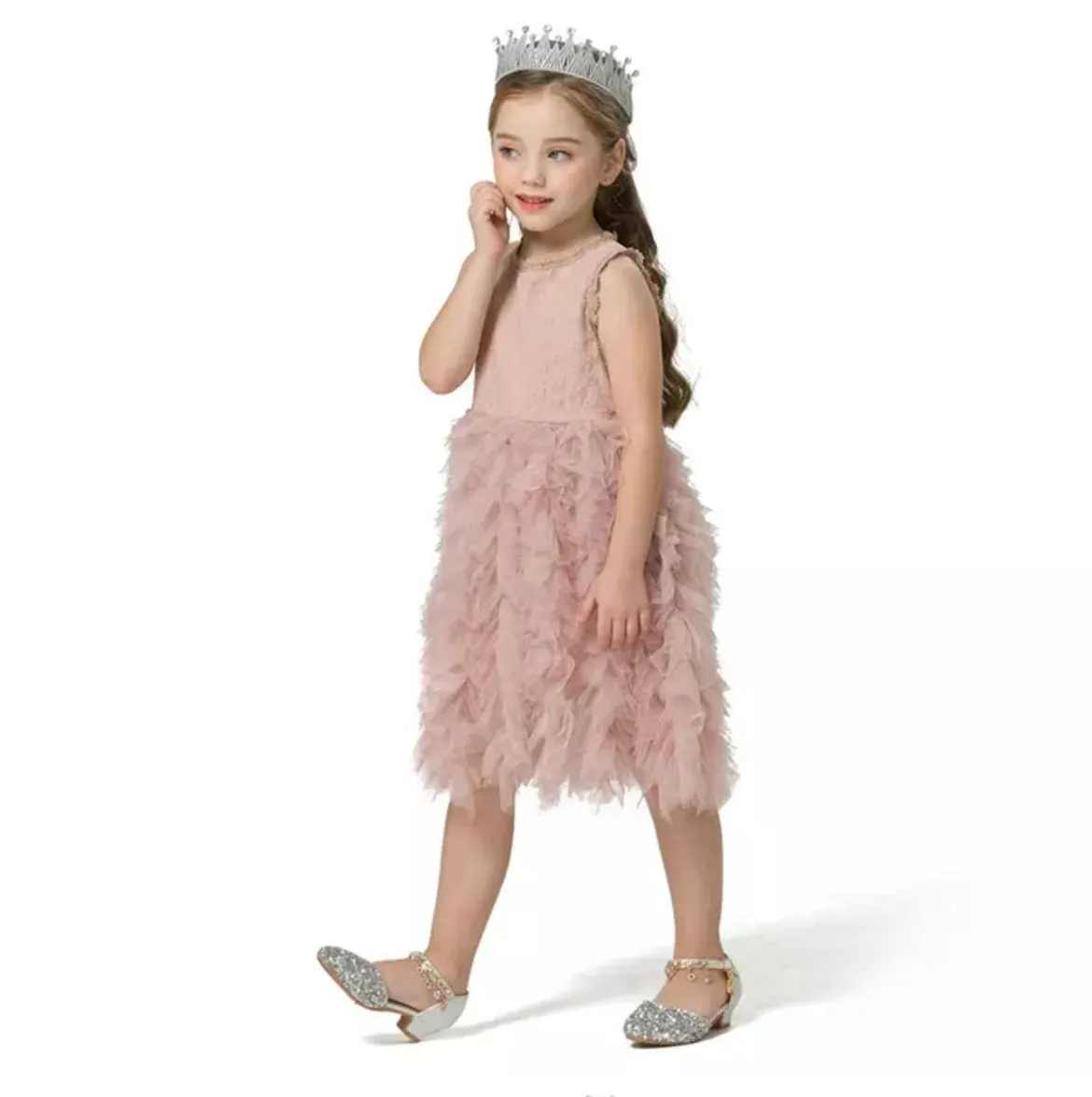 Lulubelle  Layered Tulle Party Dress - Dusty Pink