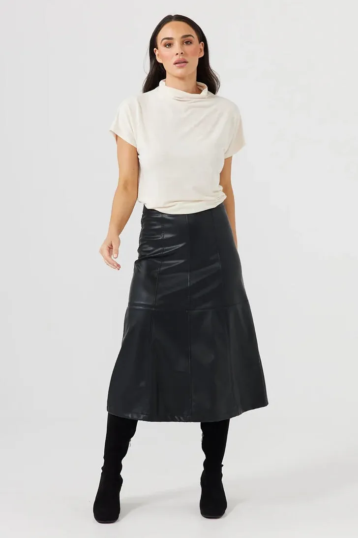 Matrix Midi Skirt in Black