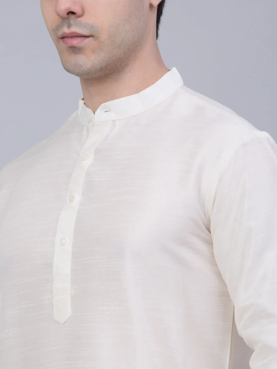 Men'S Solid Kurta Pyjama With Shrug Jacket